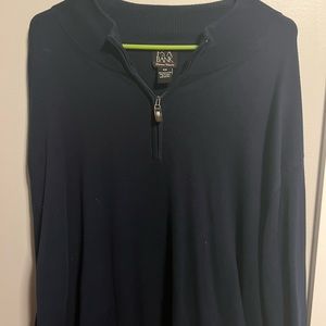 Jos A Bank Signature pima Cotton Quarter zip sweater